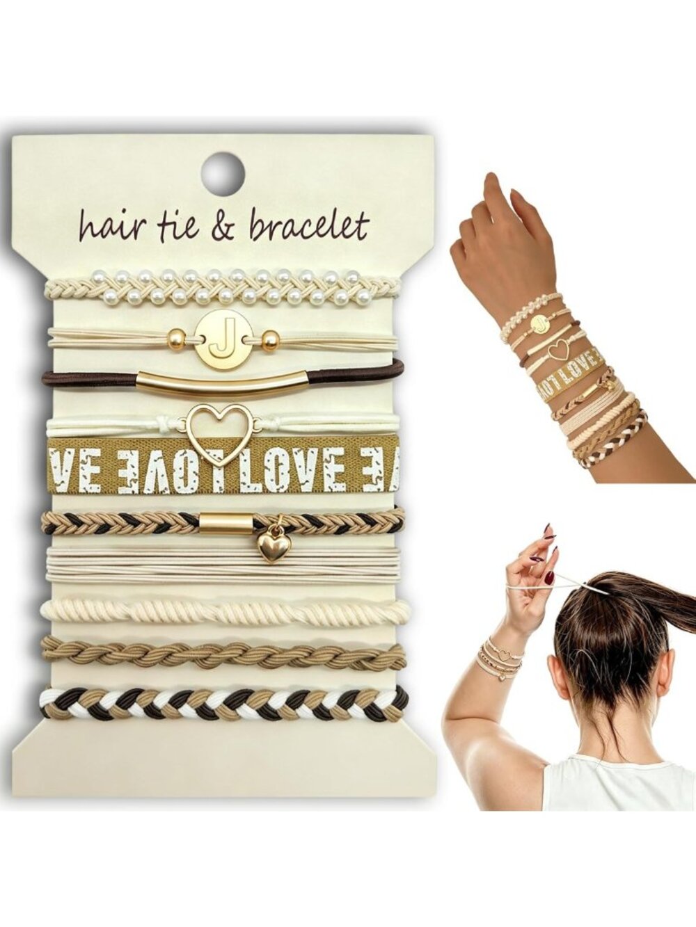 10 PCS Hair Tie Bracelets - Fun Stocking Stuffers for Teen Girls & Gifts